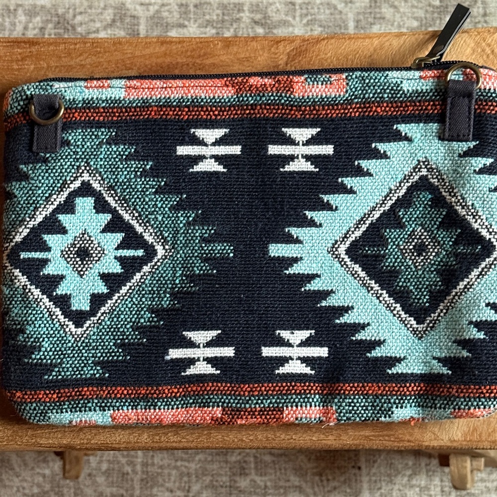 Vintage-inspired Southwest design beaded clutch/wristlet bag Excellent condition - Picture 5 of 8